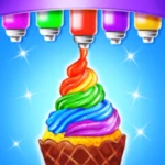 ice cream cone maker frozen dessert chef android application logo